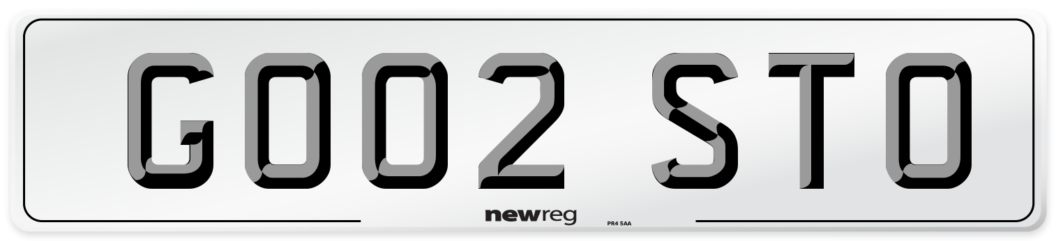 GO02 STO Number Plate from New Reg